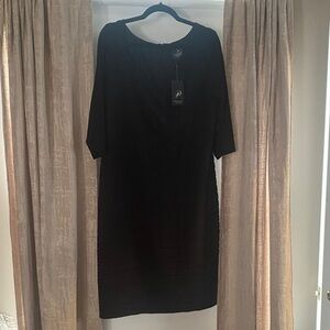 Adrianna Papell Black Long Sleeve Dress